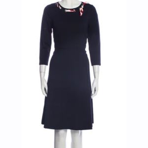 Talbots Blue Runhof‎ Crew Neck Knee Length Dress Women’s 4 Petite